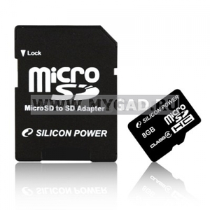 Flash карта Silicon Power MicroSDHC на 8 ГБ опт на mygad.ру