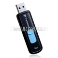 Стильная USB флэшка Jetflash 500 Transcend на 8 гигабайт (черный)