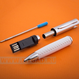 Элегантная ручка 350.W.16gb с функцией флешки со вставкой из кожи