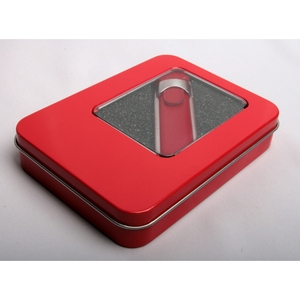 USB флеш-диск на 4 GB, красный, кожа/кожзам, металлические вставки, MG17212.R.4gb с лого