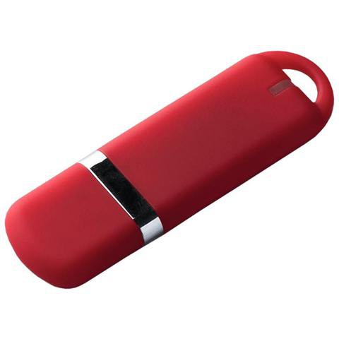 Красная флешка 16 гб, пластик и soft-touch «МИРАКС-СОФТ»