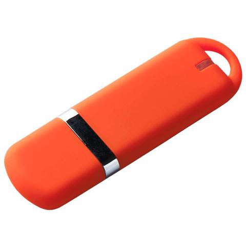 Флешка 4 ГБ оранжевая, пластик и soft-touch «МИРАКС-СОФТ»